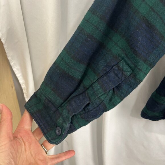 L.L. Bean Plaid Fleece-Lined Flannel Shacket Jacket Men's Size L - Picture 5 of 9